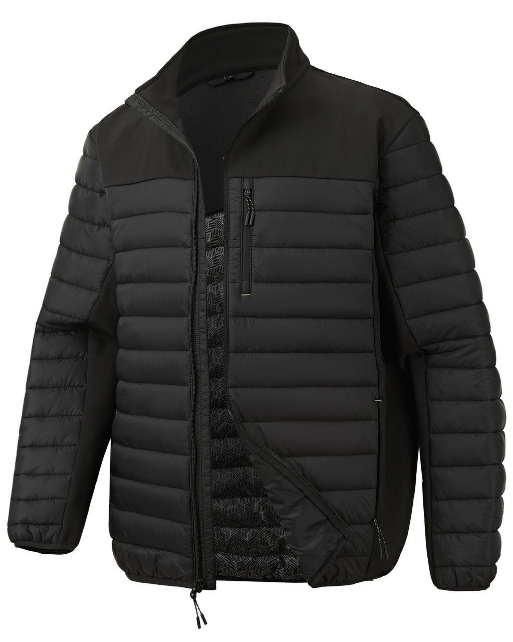 EIGIOO Men's Puffer Jacket Winter Hybrid Quilted Warm Outerwear Coat
