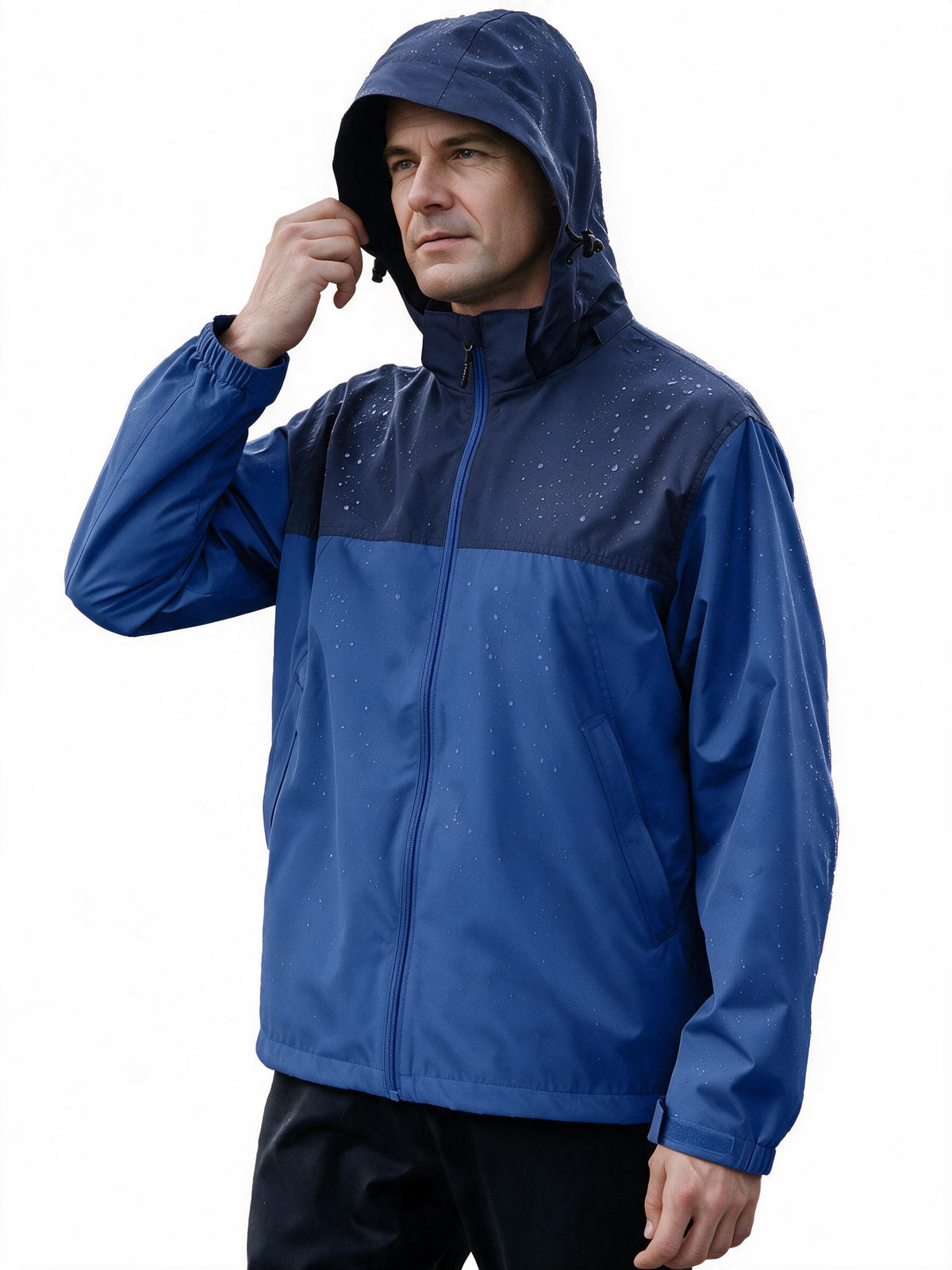EIGIOO Men's Windbreaker Lightweight Hooded Softshell Light Rain Jacket