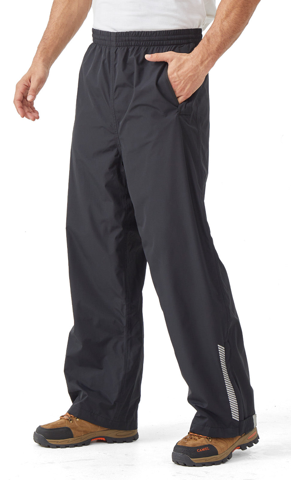 EIGIOO Men's Packable Rain Pants Waterproof Windproof Lightweight Overpants