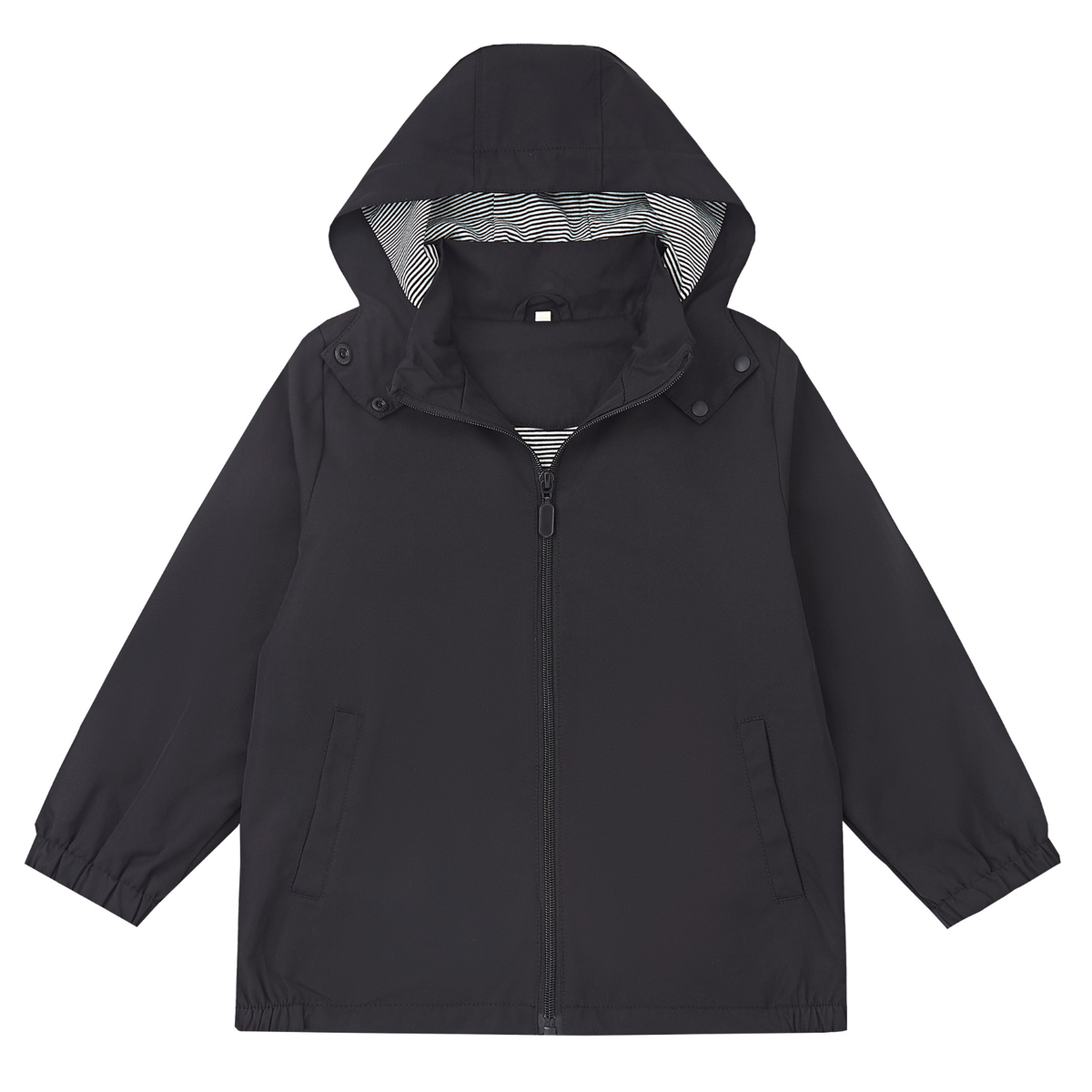 Boys Girls Soft lining Hooded Rain Jacket Lightweight windbreaker rain coat, Elastic cuff & detachable hood, Perfect for kids daily school trip or rainy day.