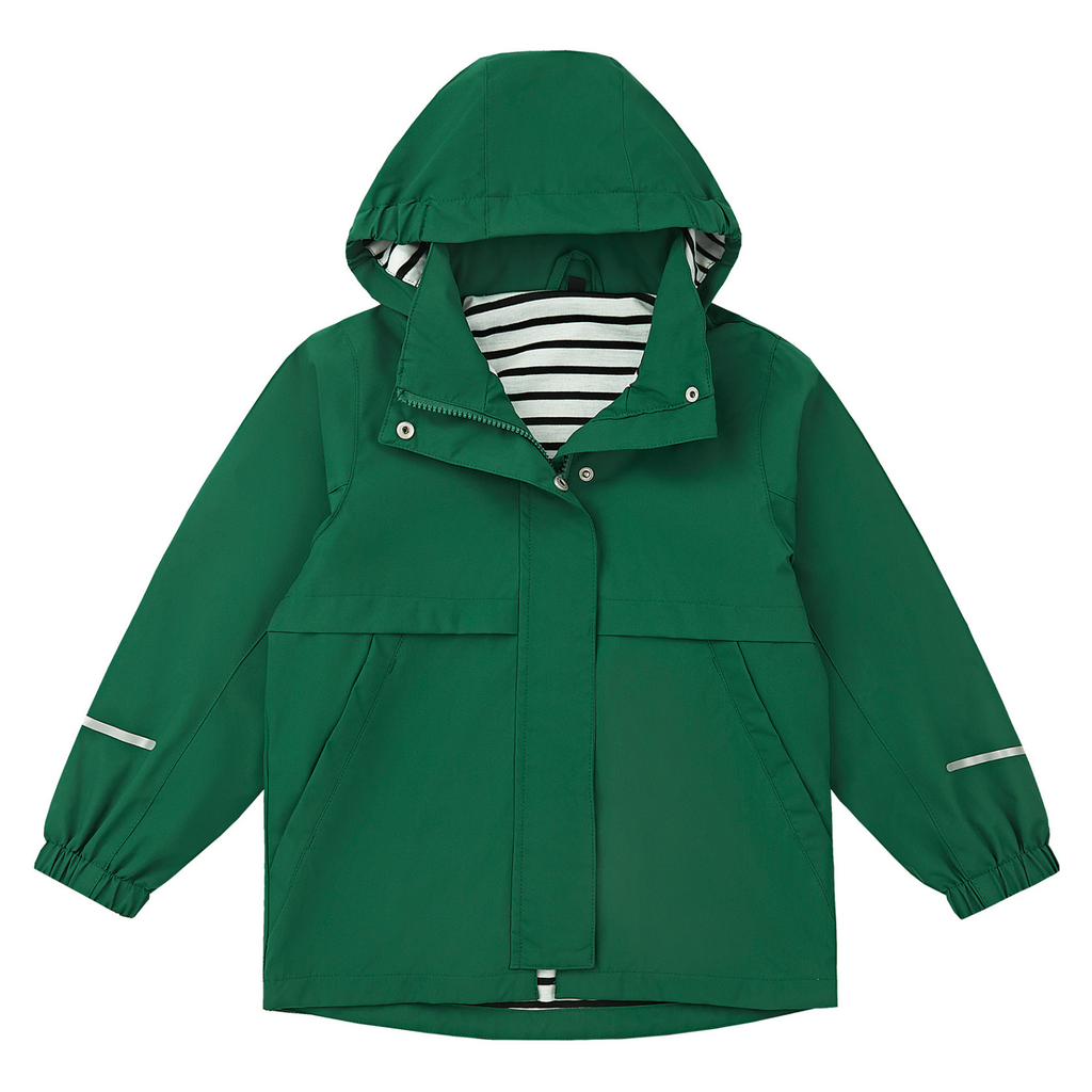 Boys Girls Soft lining Hooded Rain Jacket Lightweight windbreaker rain coat, Elastic cuff & detachable hood, Perfect for kids daily school trip or rainy day.