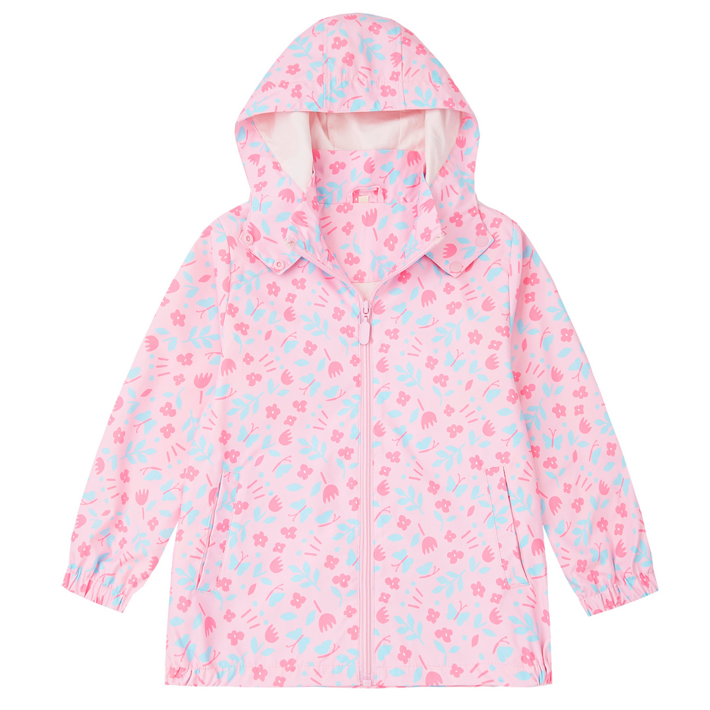 Boys Girls Soft lining Hooded Rain Jacket Lightweight windbreaker rain coat, Elastic cuff & detachable hood, Perfect for kids daily school trip or rainy day.
